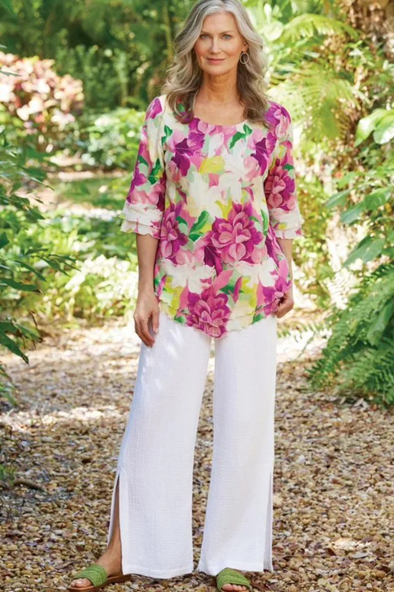 Pantalones anchos Khulani en gasa suave - Corte holgado para máxima comodidad - Colección Soft Surroundings