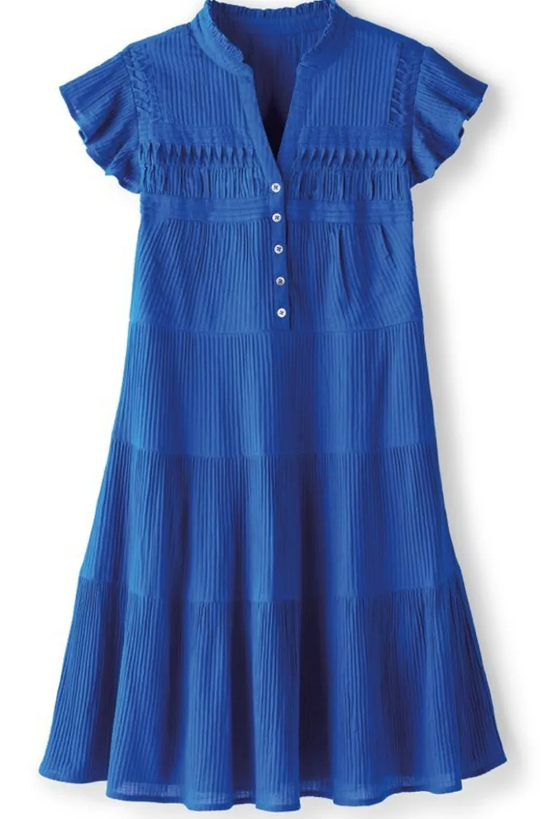 Vestido Corto Lakely en Tono Zafiro - Estilo Casual con Detalles Premium | Soft Surroundings Colección Primavera