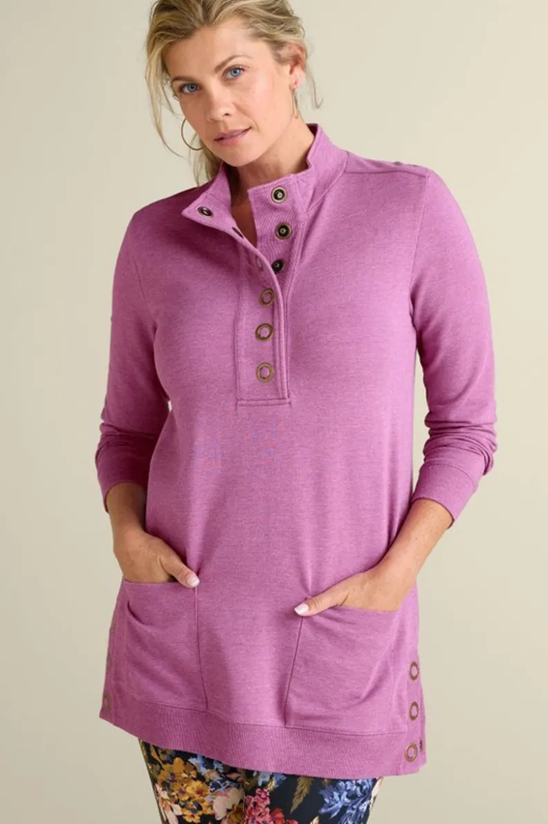 Blusas Casuales: Túnica Tejida Lakshmi con Mallas Ultra Suaves - Confort Soft Surroundings