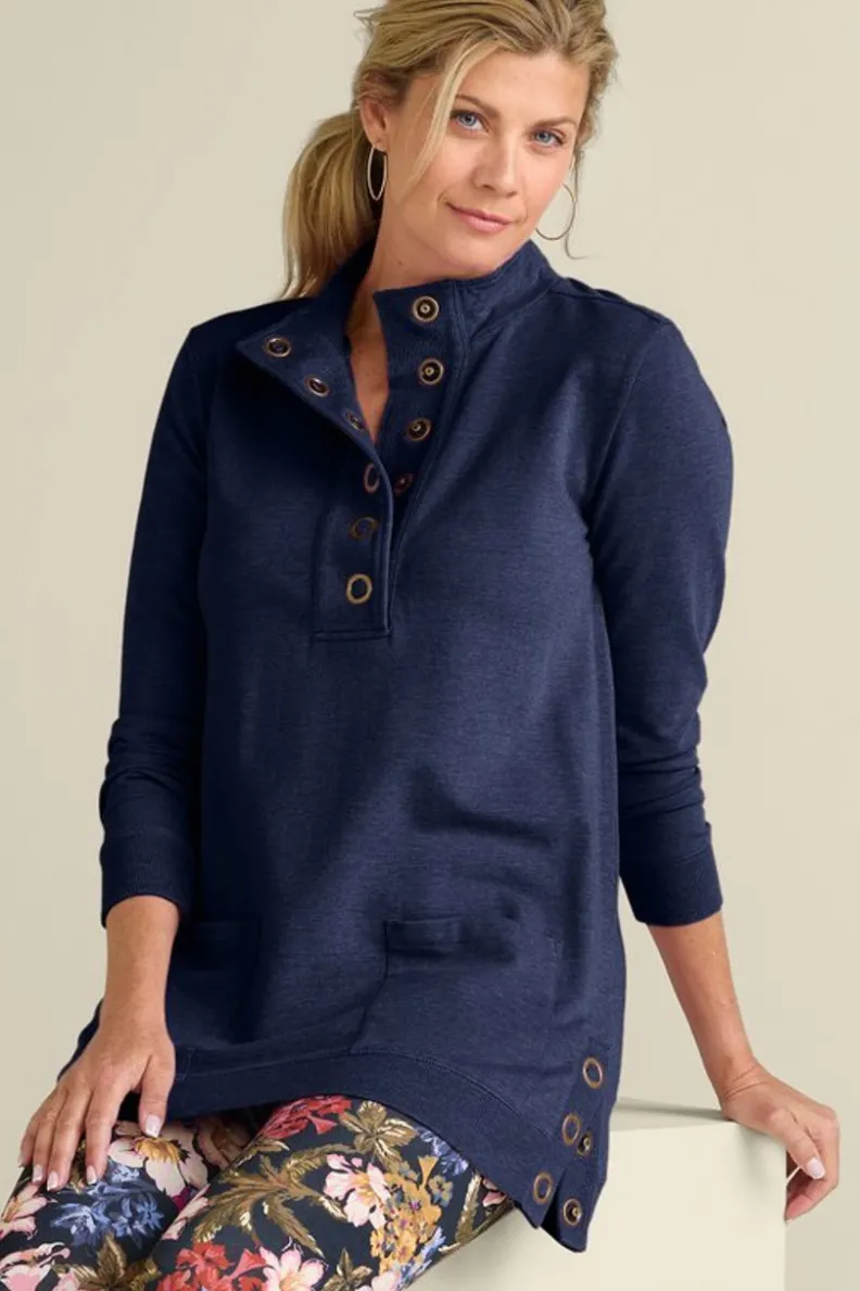 Blusas Casuales: Túnica Tejida Lakshmi con Mallas Ultra Suaves - Confort Soft Surroundings