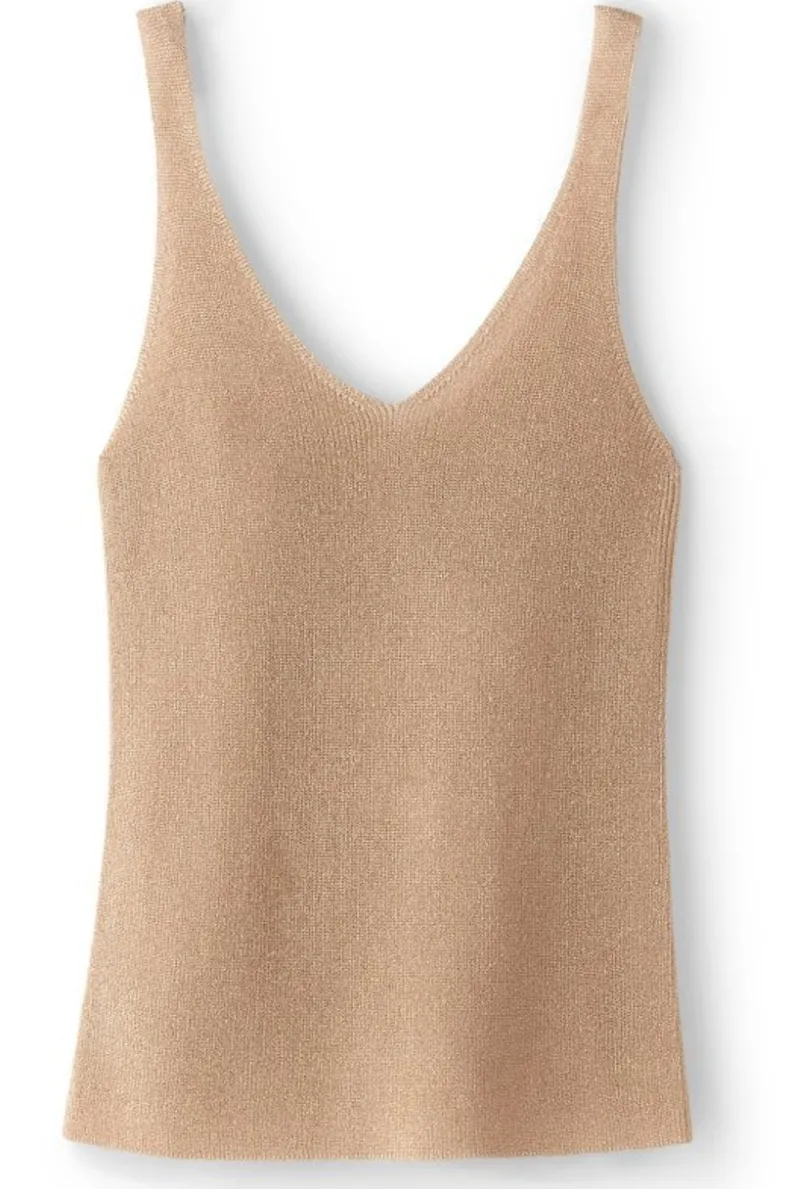 Suéteres y Cardiganes Elegantes - Tank Top Lara en Oro Brillante por Soft Surroundings