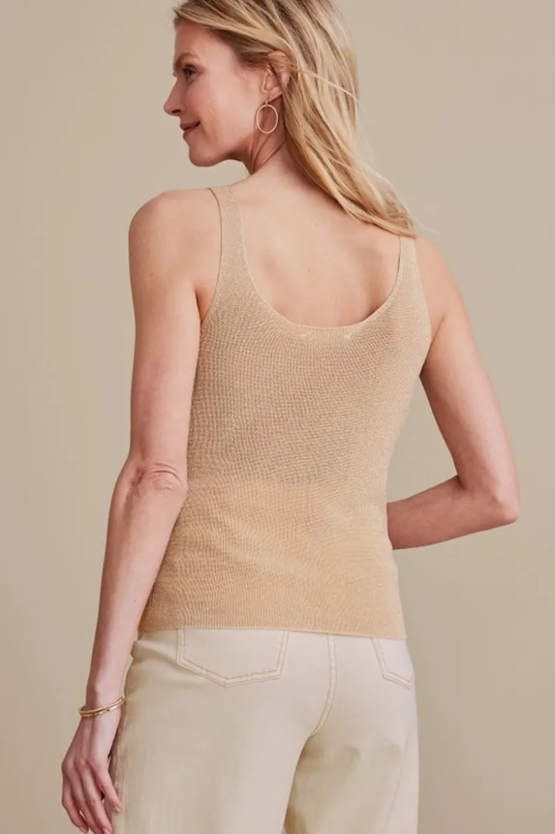 Suéteres y Cardiganes Elegantes - Tank Top Lara en Oro Brillante por Soft Surroundings