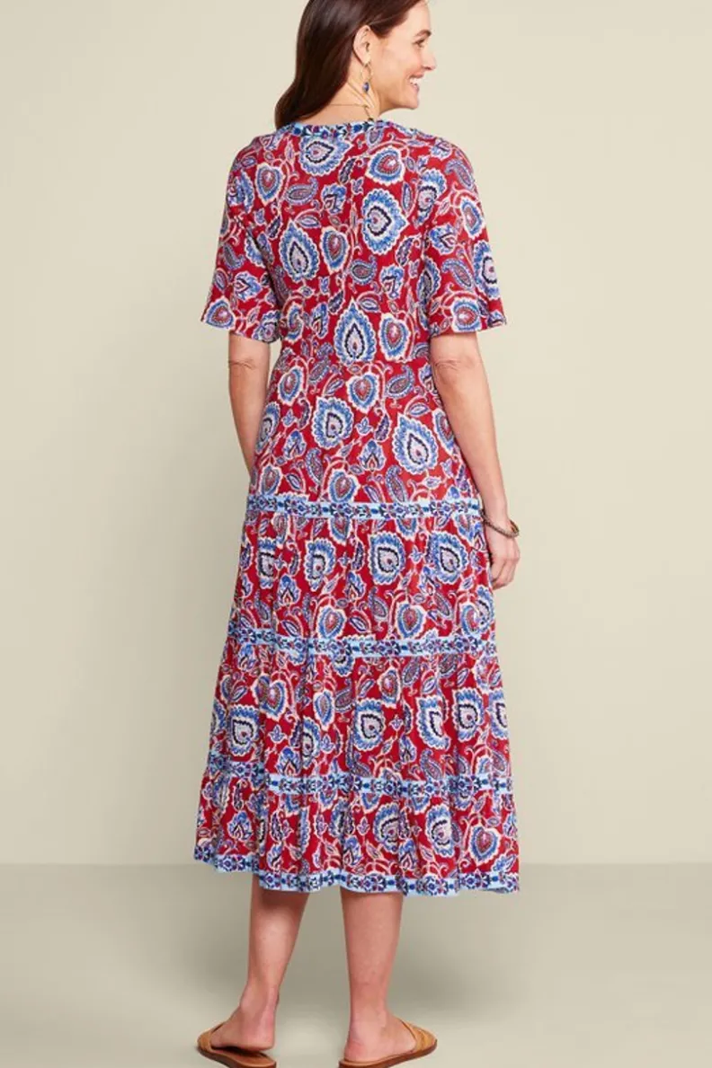 Vestido midi Lilith con bordes florales Cynthera - Diseño suave y envolvente de Soft Surroundings