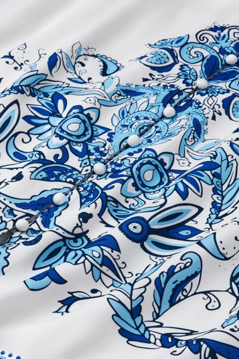 Vestido midi Louise con chalina estampada Perissa - Soft Surroundings colección primavera