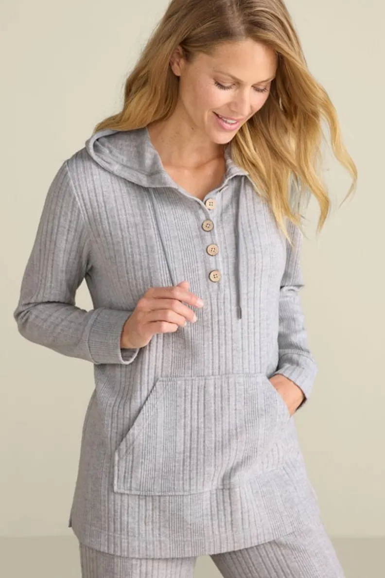 Sudadera Relax para Dormir y Hogar | Prenda Cálida de Algodón Lavado en Gris Melange - Confort Ideal para Tardes de Sofá - Colección Soft Surroundings