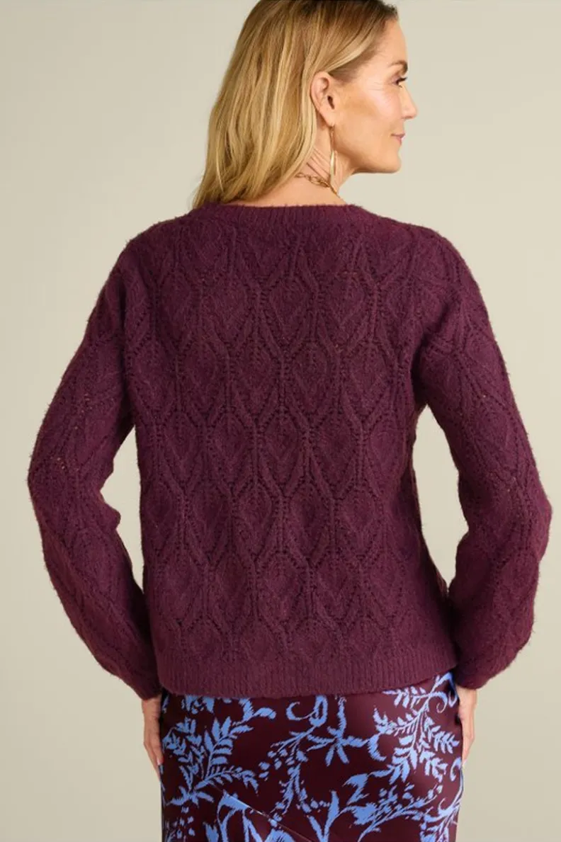 Suéter Lyric de Soft Surroundings - Lila Vibrante en Tejido Ultra Suave | Jerséis y Cardigans con Elegancia Casual