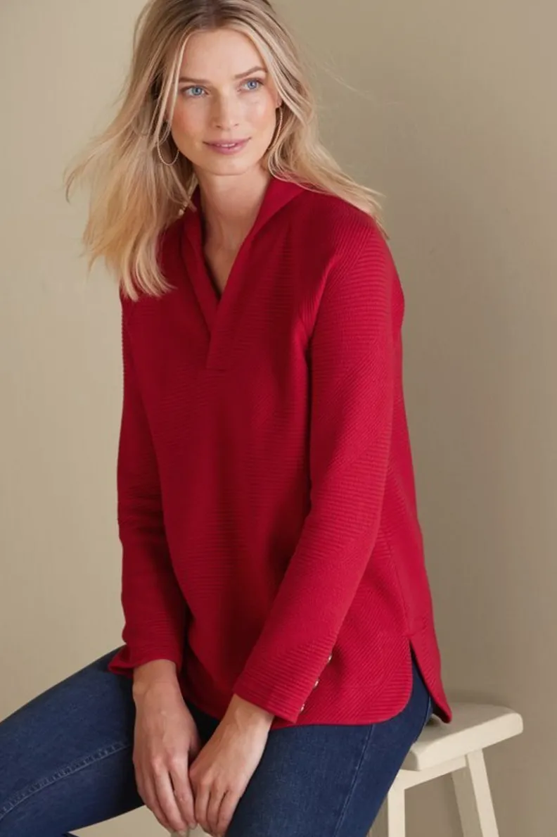Jersey Macy de Suavidad Ambiental - Blusa Tejida en Algodón Premium para Mujer