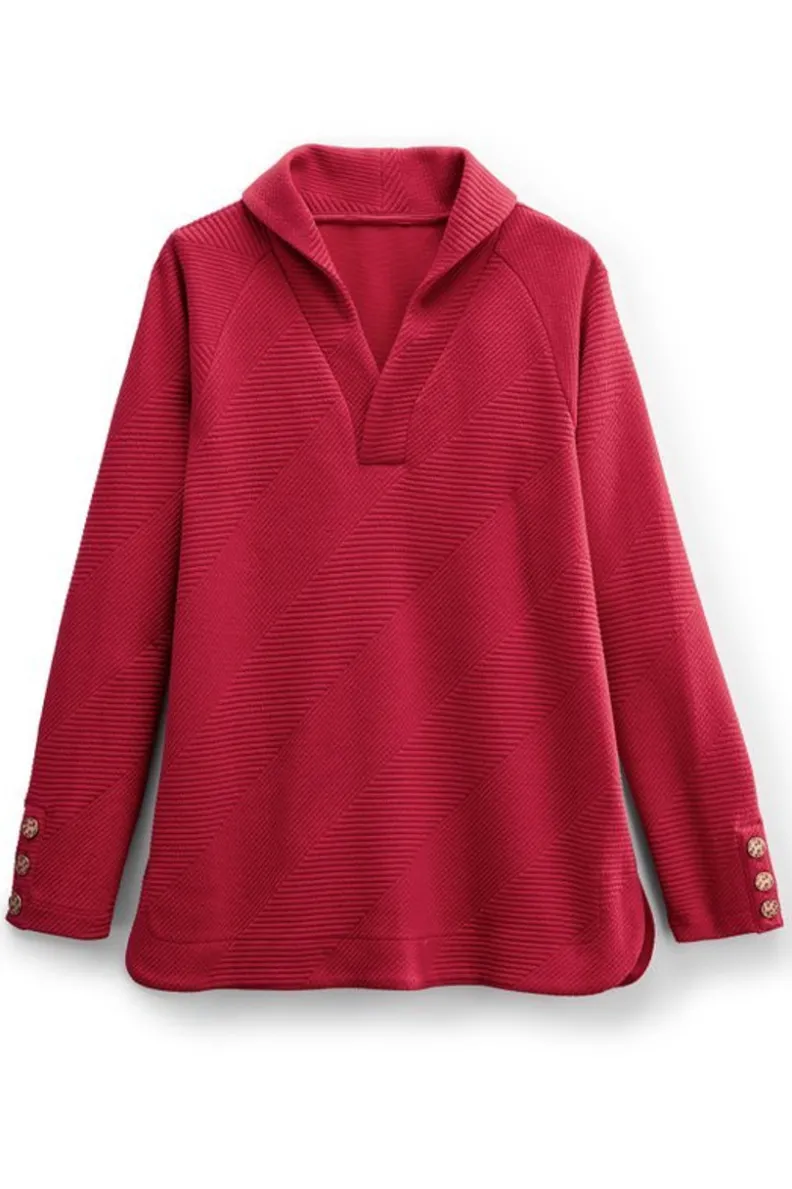 Jersey Macy de Suavidad Ambiental - Blusa Tejida en Algodón Premium para Mujer
