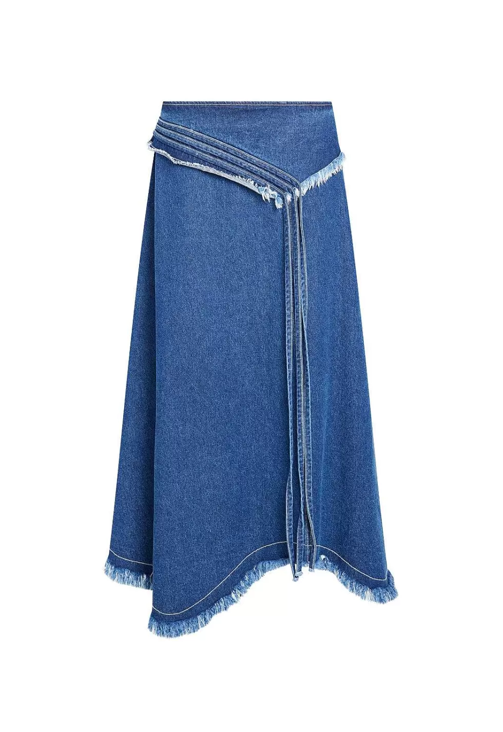 Falda Vaquera Leona Madame - Estilo Vintage con Detalles Bordados, Diseño Exclusivo Otoño 2023