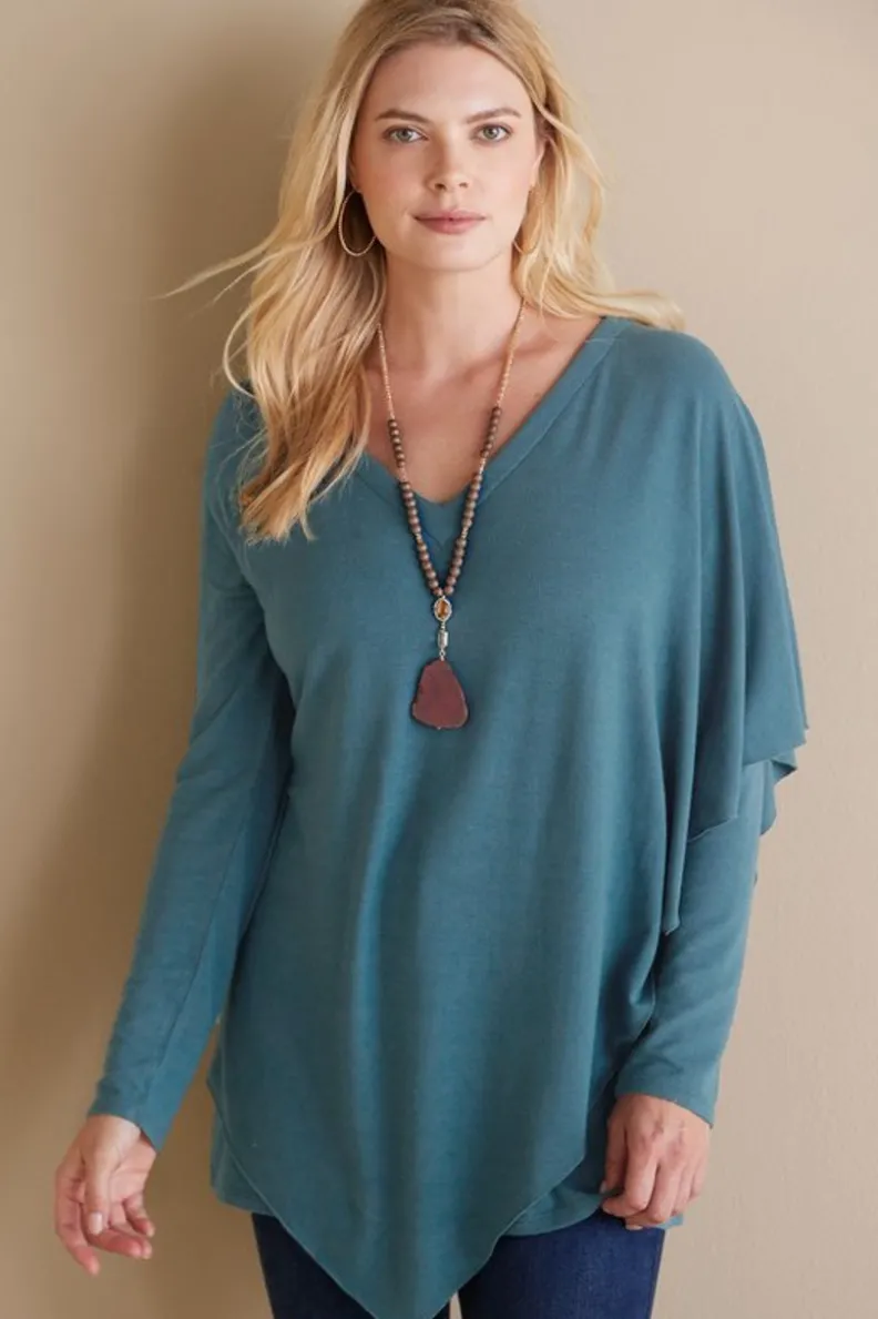 Blusa Madeline en tejido suave - Abrigo de punto con detalles acanalados para temporada de transición