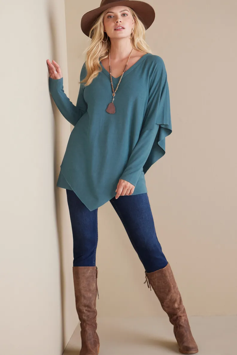 Blusa Madeline en tejido suave - Abrigo de punto con detalles acanalados para temporada de transición