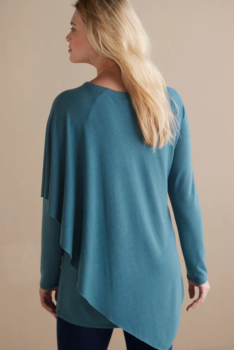 Blusa Madeline en tejido suave - Abrigo de punto con detalles acanalados para temporada de transición