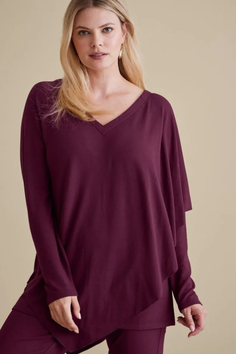 Blusa Madeline en tejido suave - Abrigo de punto con detalles acanalados para temporada de transición