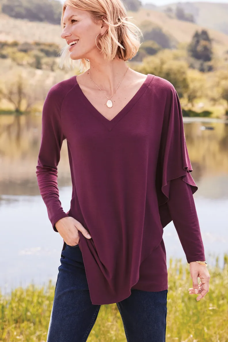 Blusa Madeline en tejido suave - Abrigo de punto con detalles acanalados para temporada de transición