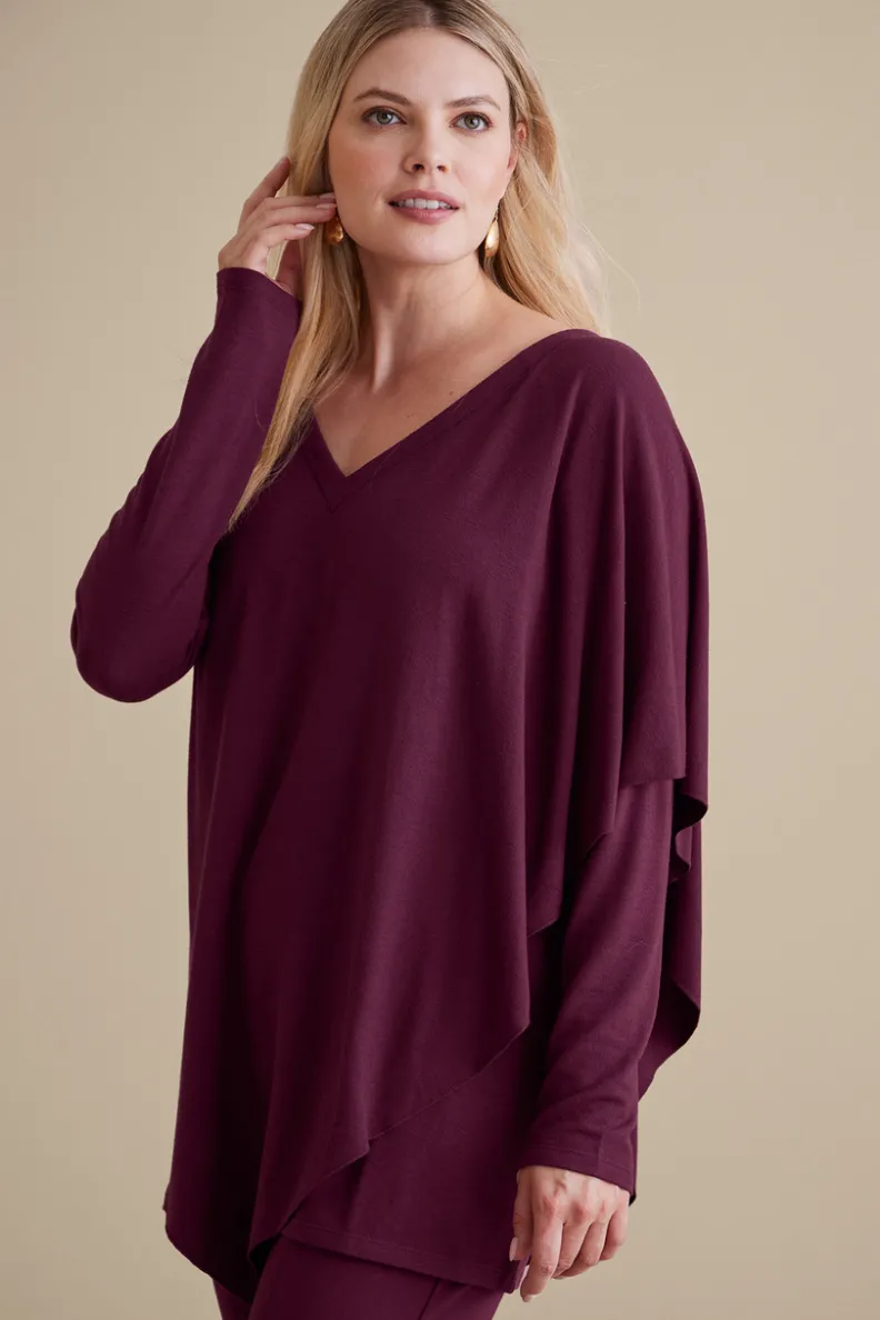 Blusa Madeline en tejido suave - Abrigo de punto con detalles acanalados para temporada de transición