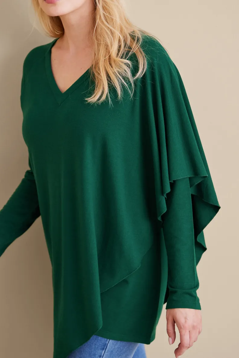 Blusa Madeline en tejido suave - Abrigo de punto con detalles acanalados para temporada de transición