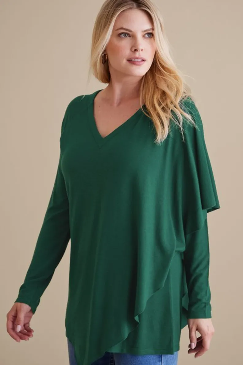 Blusa Madeline en tejido suave - Abrigo de punto con detalles acanalados para temporada de transición