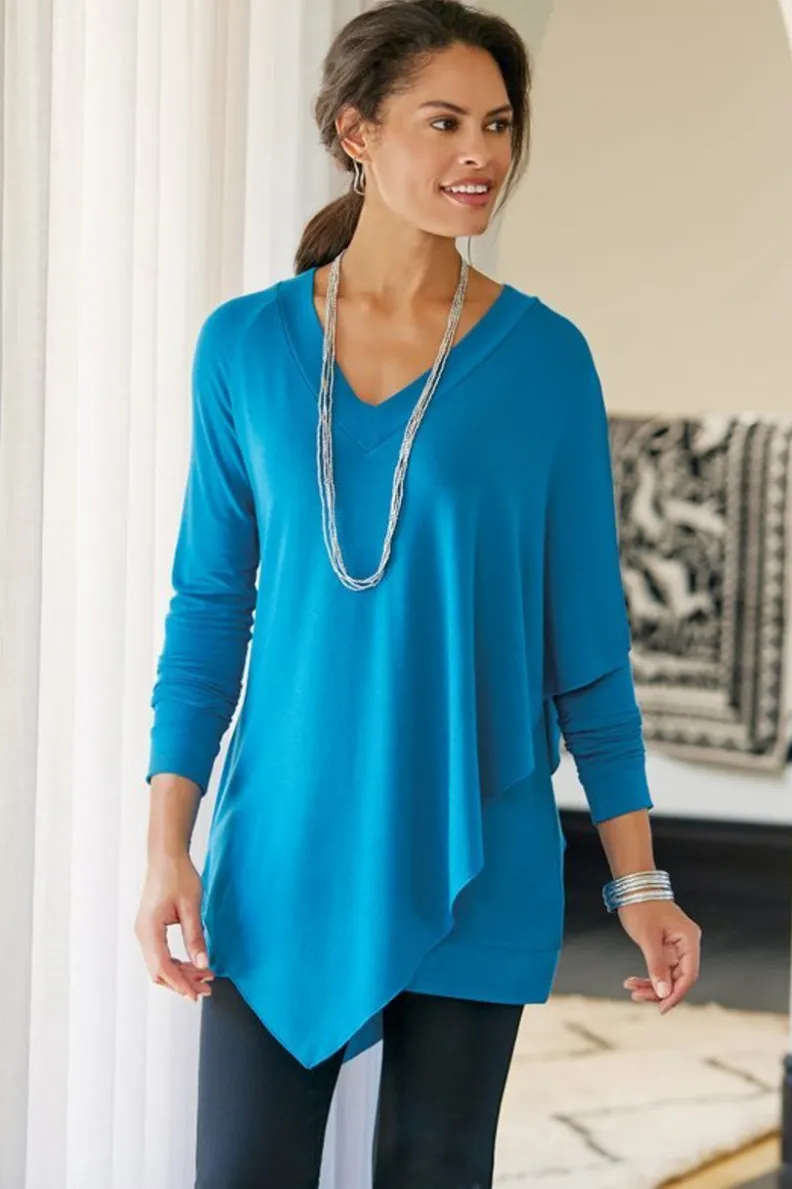 Elegante Túnica Madeline I de Soft Surroundings - Conjunto Versátil con Leggings para Looks Cómodos y Estilosos