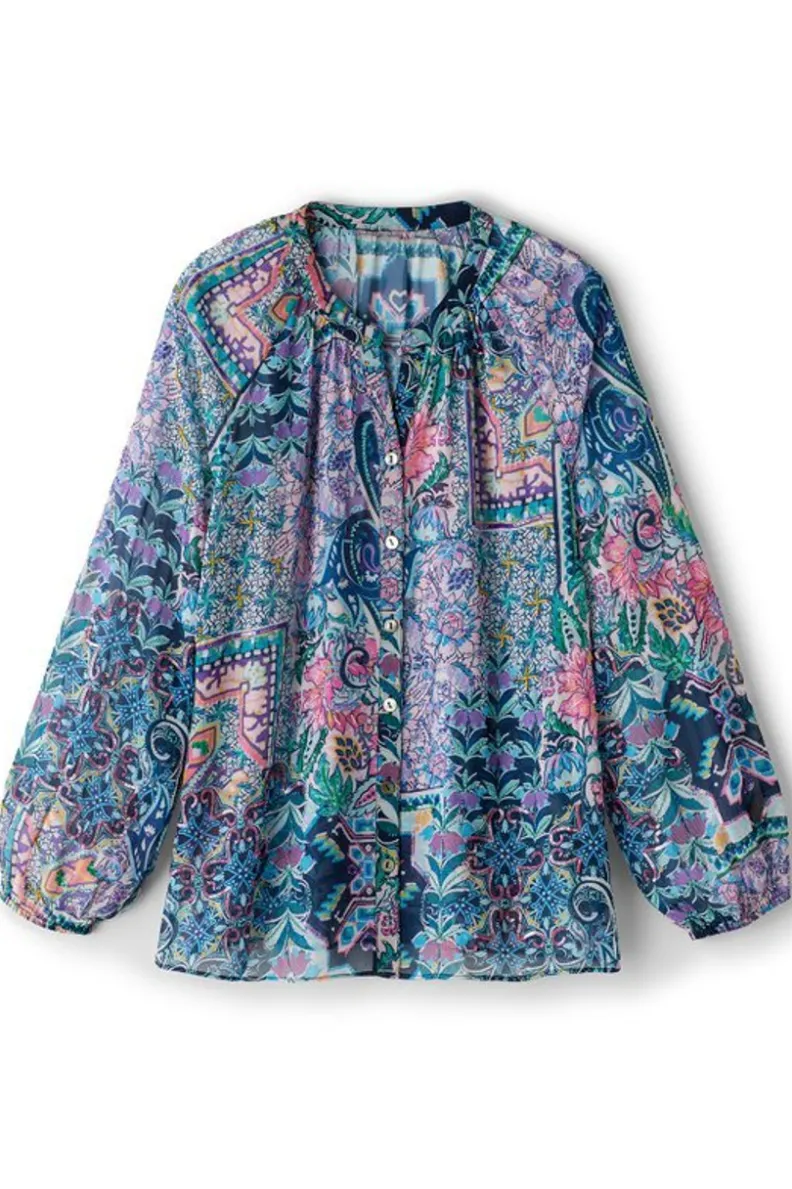 Blusa Elegante Maisie de Manga Larga con Detalles de Tapicería Safi - Soft Surroundings