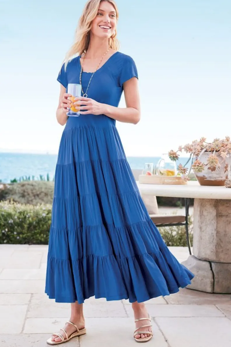 Vestido Mariana de Soft Surroundings - Elegancia Boho con Tejido Fluido y Detalles Artesanales