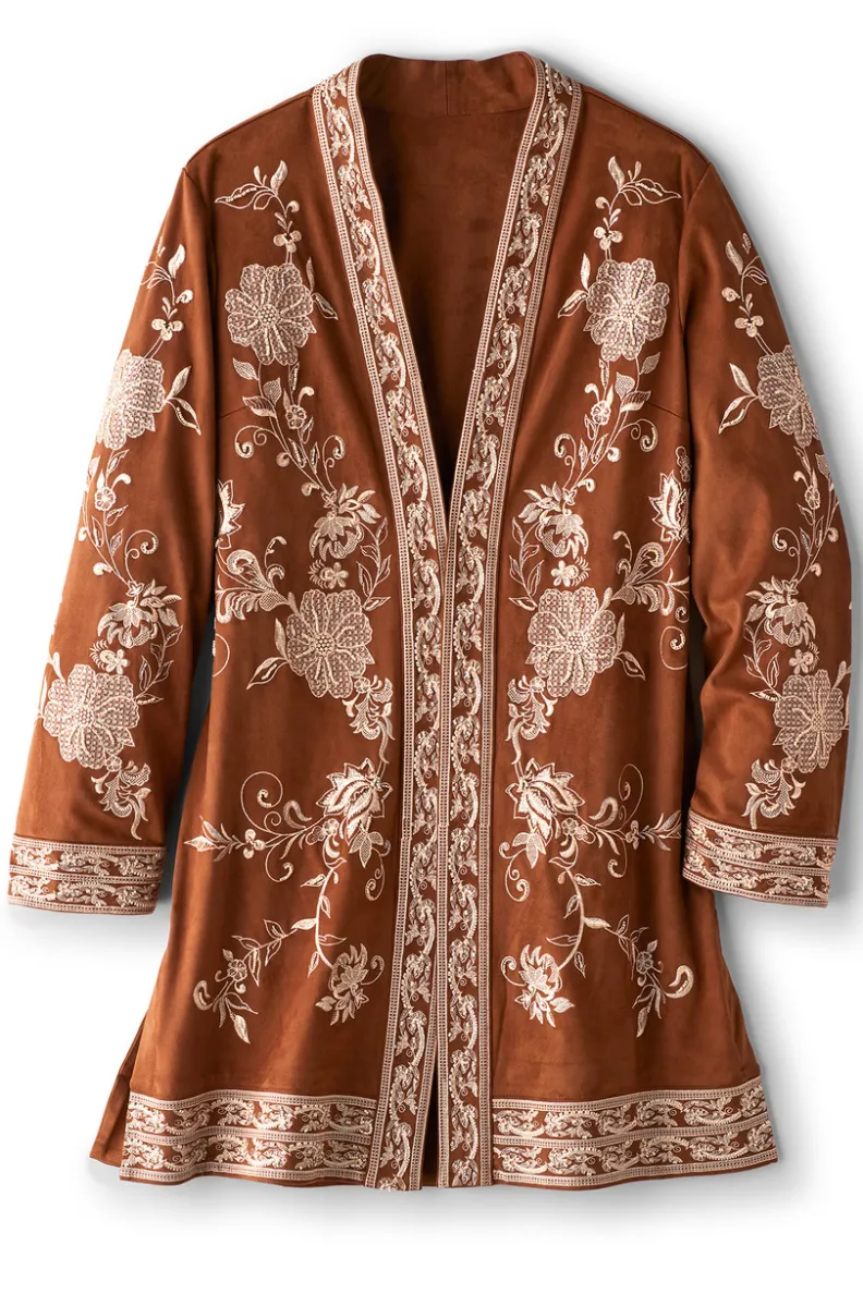 Descubre la elegancia: Chaqueta Marienne en Piel Ecológica Tono Caoba - Abrigos y Chaquetas Premium de Soft Surroundings