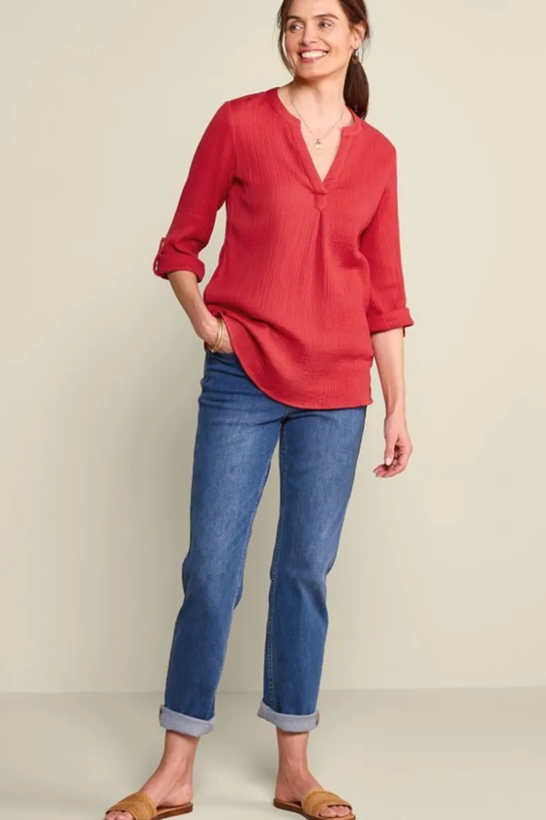 Túnica Transpirable Marley con Leggings Cómodos - Conjunto Casual de Soft Surroundings en Tejido Liviano