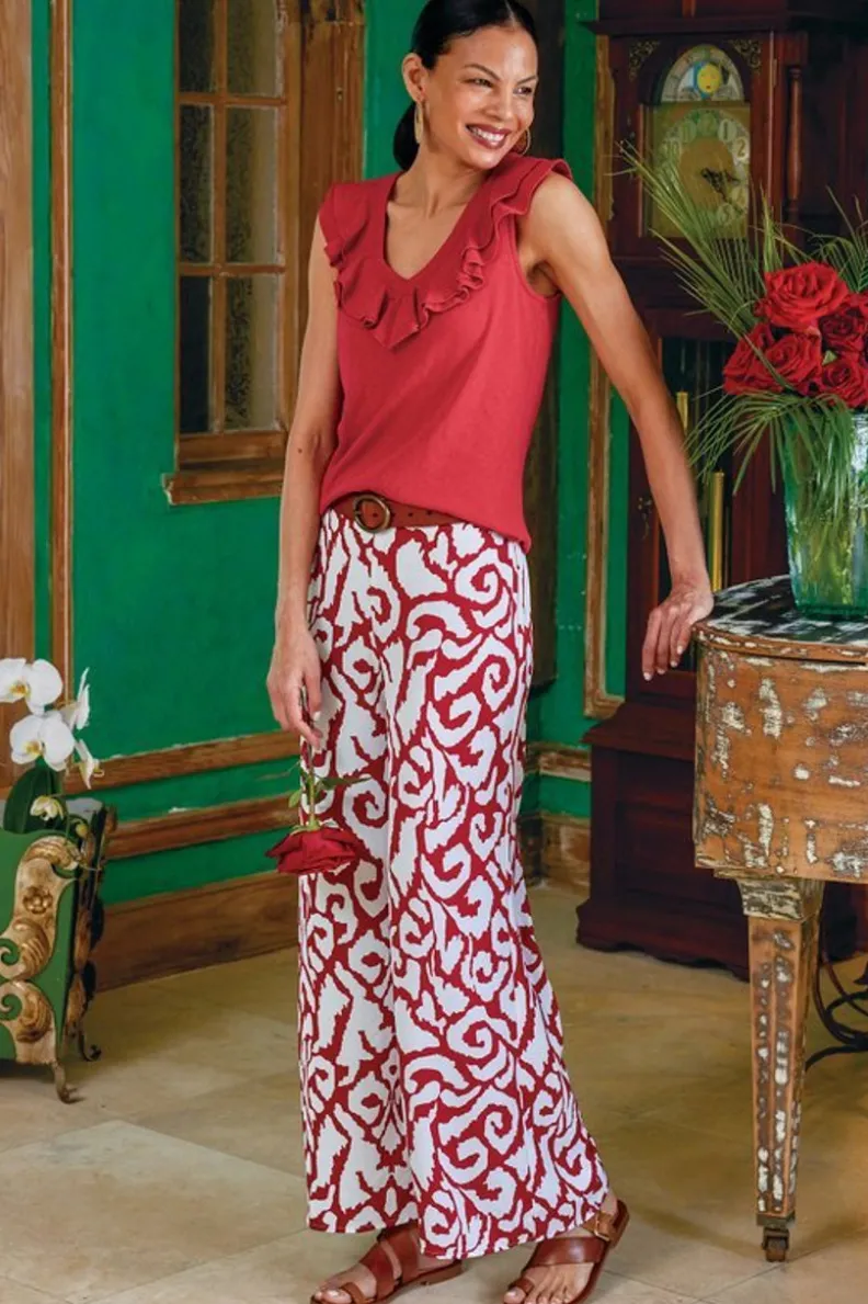 Camiseta Estilo Marybeth con Detalles de Volantes - Colección Belleza Americana de Entornos Suaves