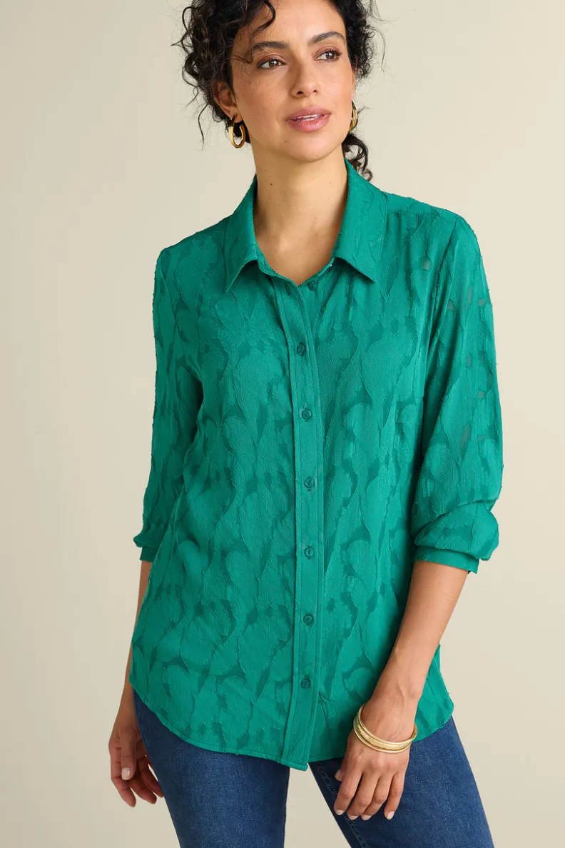 Túnica Jacquard Matine con Camiseta Interior - Verde Bosque • Colección Soft Surroundings