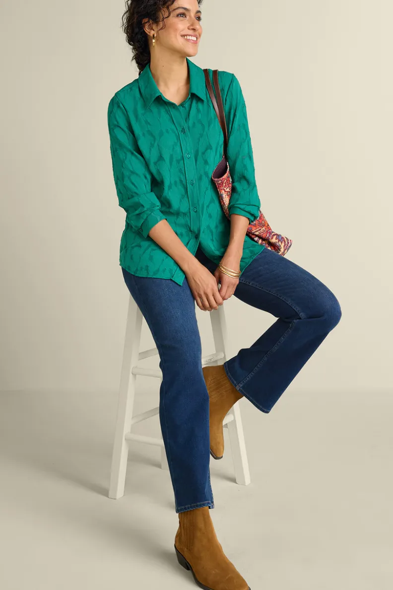 Túnica Jacquard Matine con Camiseta Interior - Verde Bosque • Colección Soft Surroundings