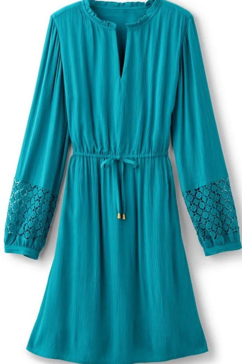 Vestido de Verano Meara en Gasas Suaves - Tonalidades Turquesas de Entornos Suaves, Estilo Boho con Inspiración Oceánica
