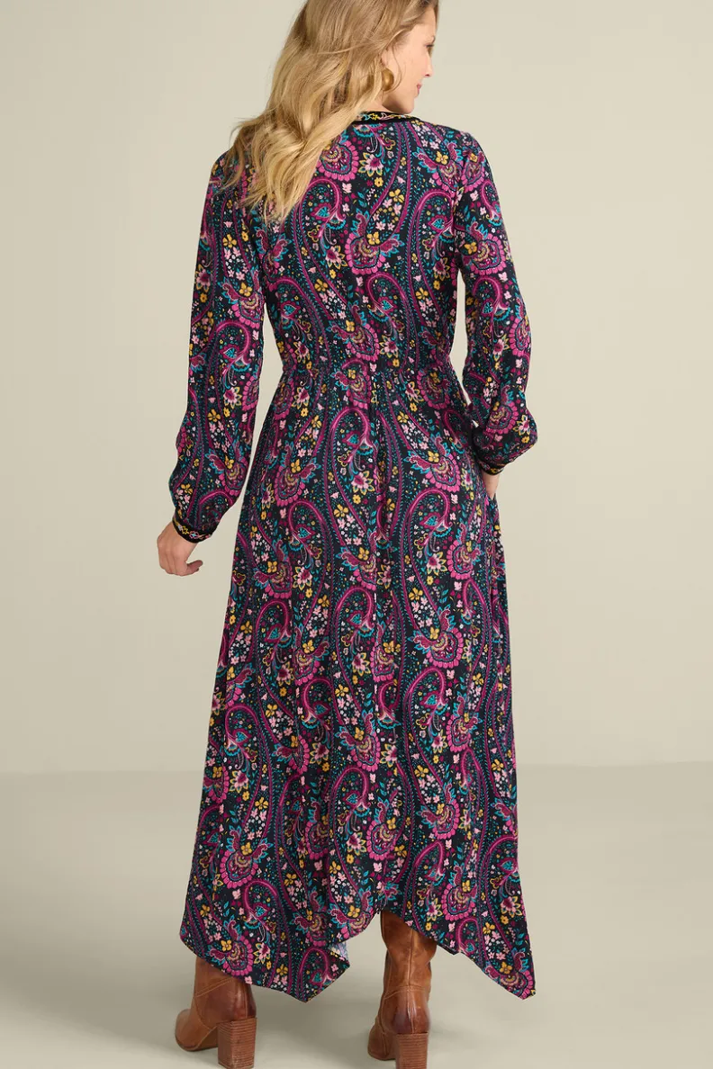 Vestido Largo Meena: Estilo Boho con Estampado Paisley Jardín y Detalles Multicolor - Soft Surroundings