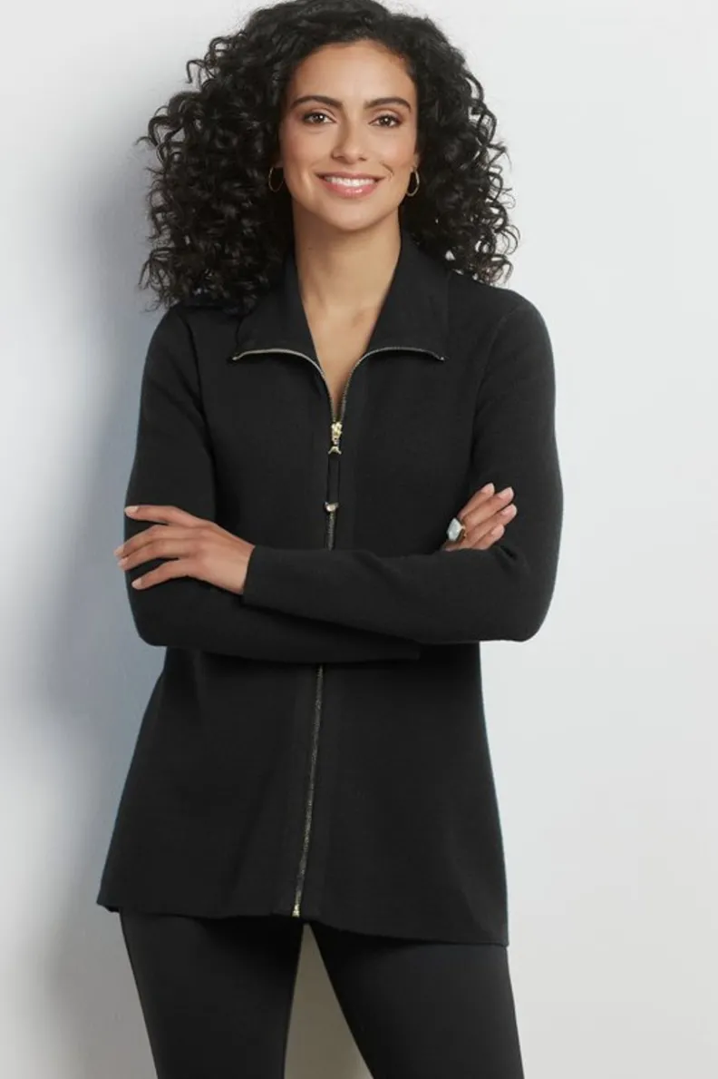 Chaqueta Cardigán Meria con Cremallera - Soft Surroundings | Suéteres y Abrigos Cálidos