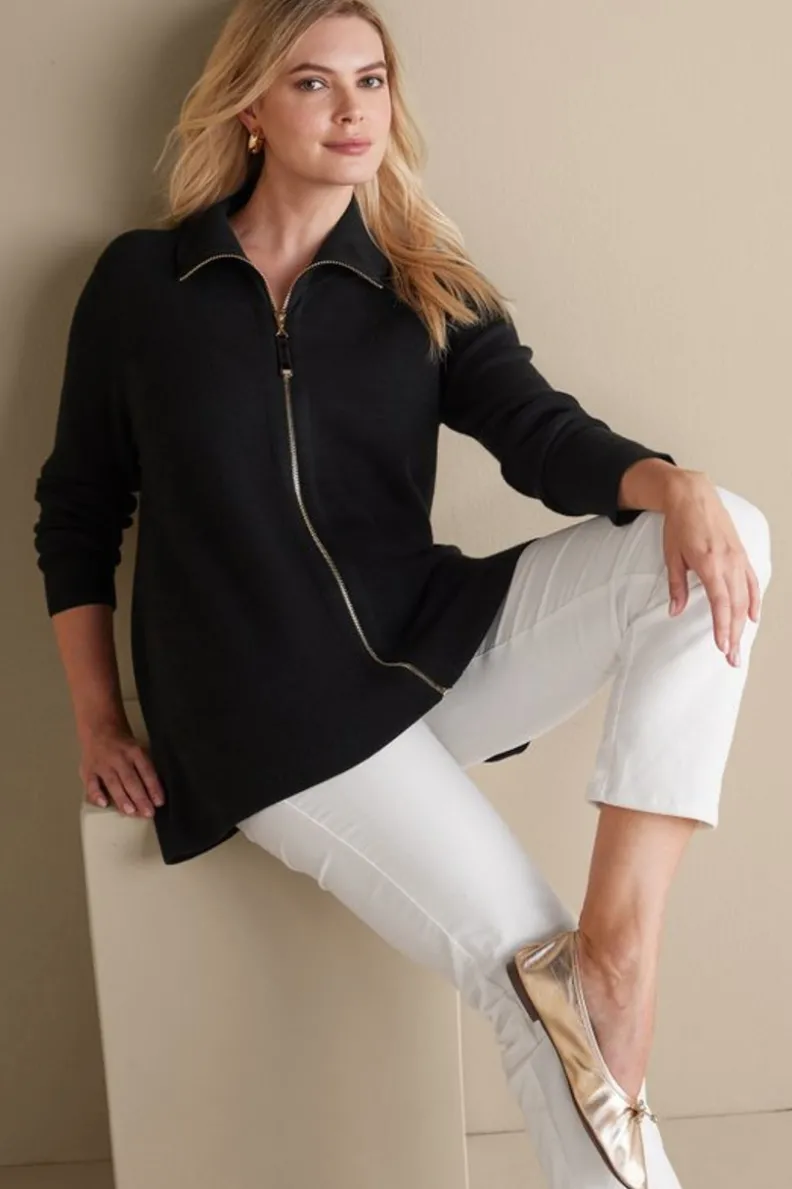 Chaqueta Cardigán Meria con Cremallera - Soft Surroundings | Suéteres y Abrigos Cálidos
