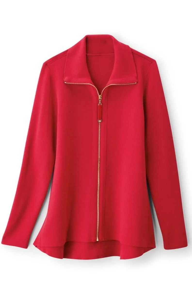 Chaqueta Cardigán Meria con Cremallera - Soft Surroundings | Suéteres y Abrigos Cálidos