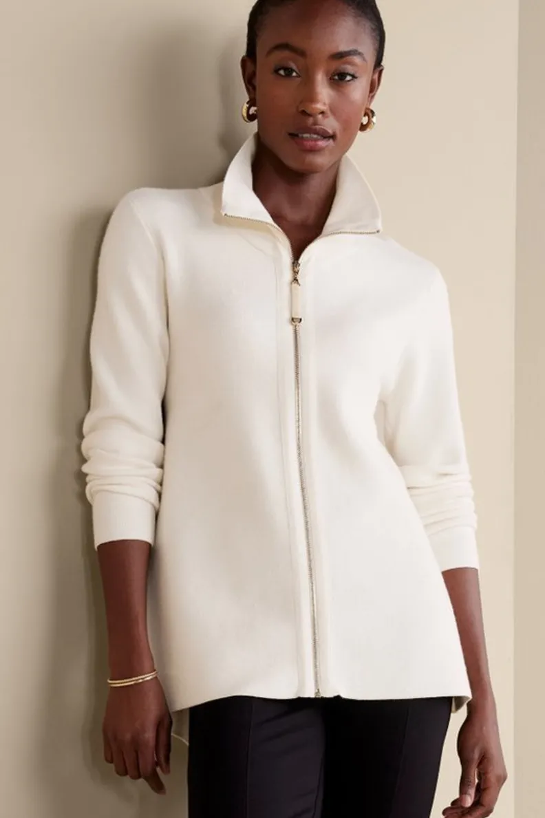 Chaqueta Cardigán Meria con Cremallera - Soft Surroundings | Suéteres y Abrigos Cálidos