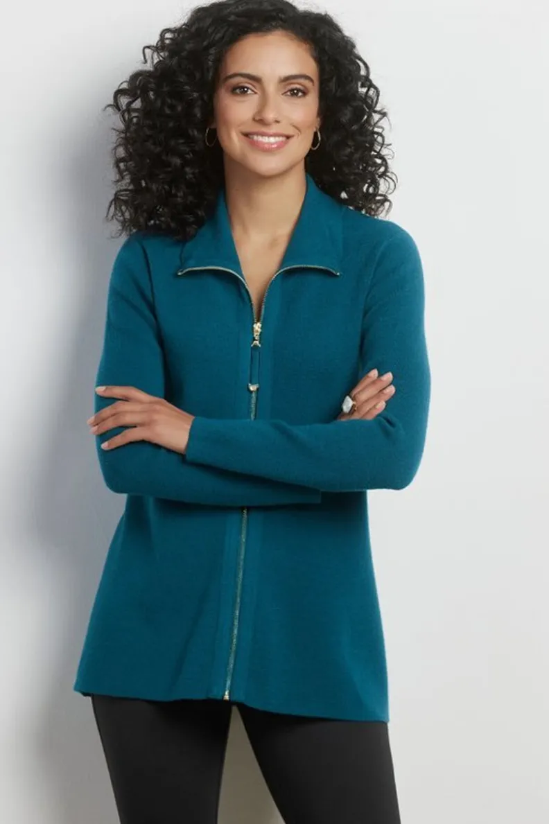 Chaqueta Cardigán Meria con Cremallera - Soft Surroundings | Suéteres y Abrigos Cálidos