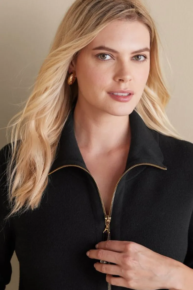 Chaqueta Cardigán Meria con Cremallera - Soft Surroundings | Suéteres y Abrigos Cálidos