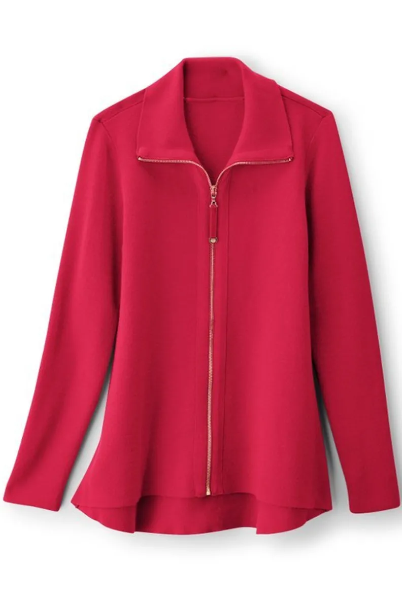 Chaqueta Cardigán Meria con Cremallera - Soft Surroundings | Suéteres y Abrigos Cálidos
