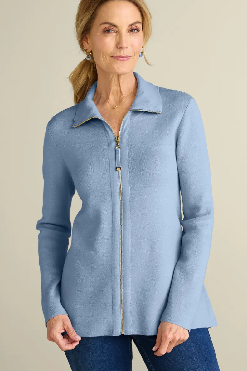Chaqueta Cardigán Meria con Cremallera - Soft Surroundings | Suéteres y Abrigos Cálidos