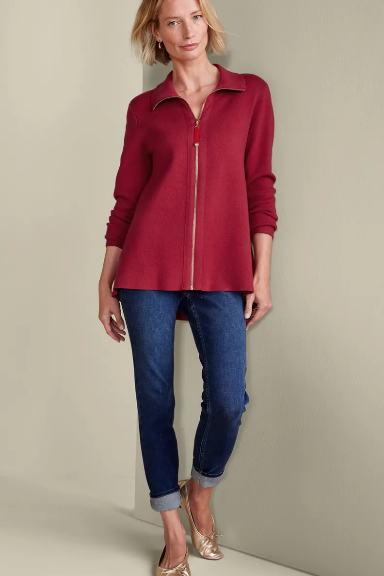 Chaqueta Cardigán Meria con Cremallera - Soft Surroundings | Suéteres y Abrigos Cálidos