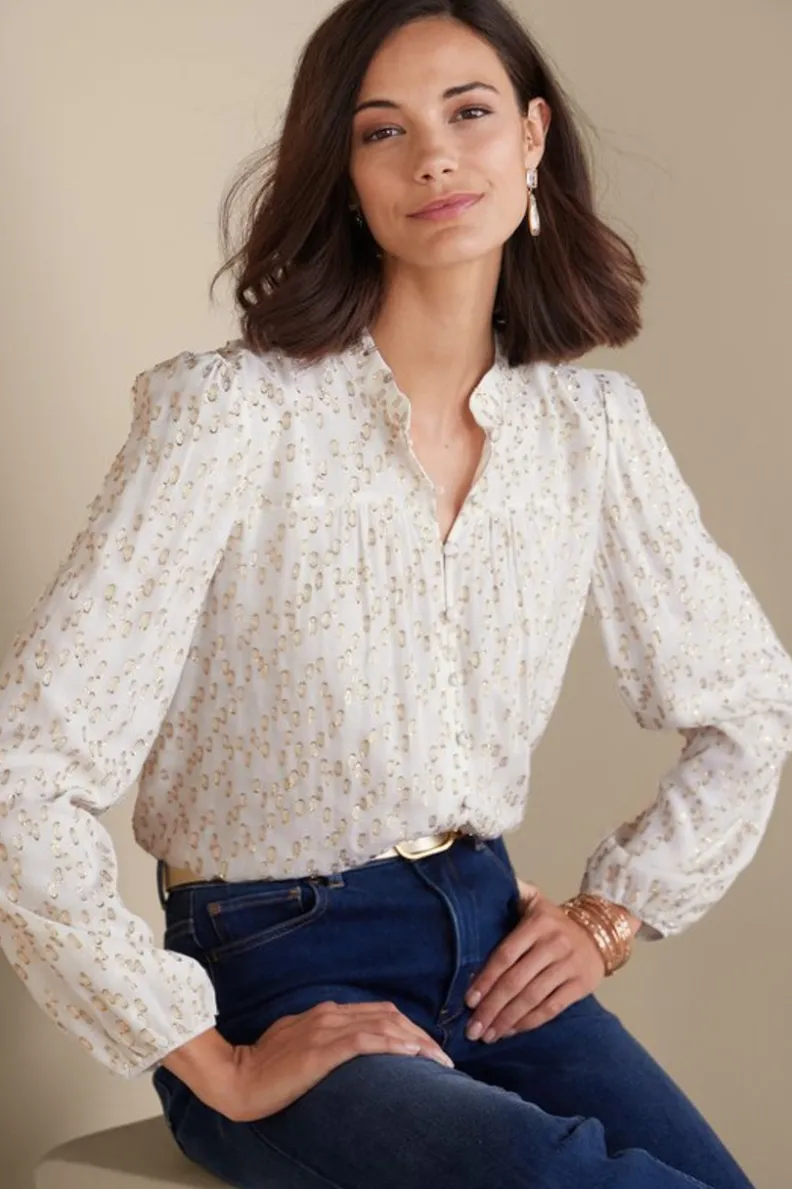 Blusa Mila con destellos nacarados - Tops en marfil perlado de Soft Surroundings