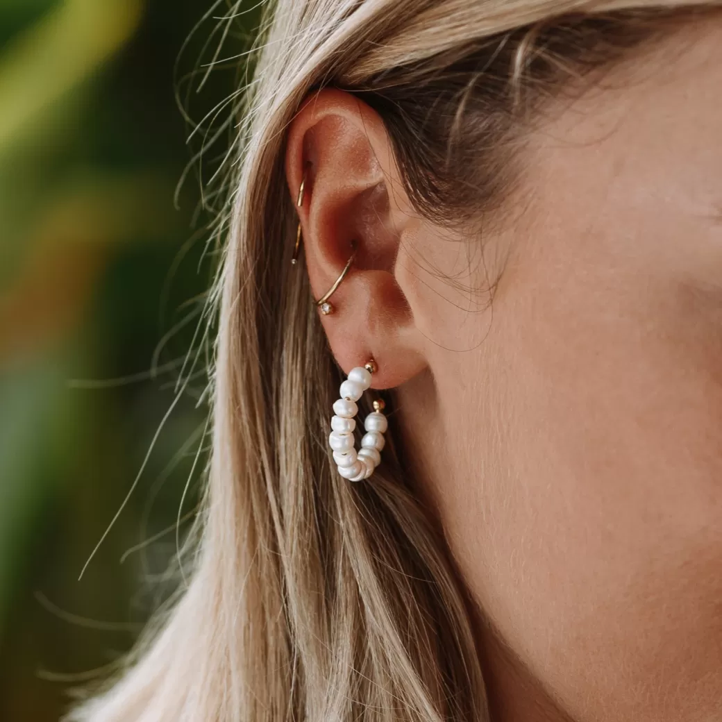 Aros Elegantes con Mini Perlas Clásicas - Oferta Exclusiva en Joyería Atolea