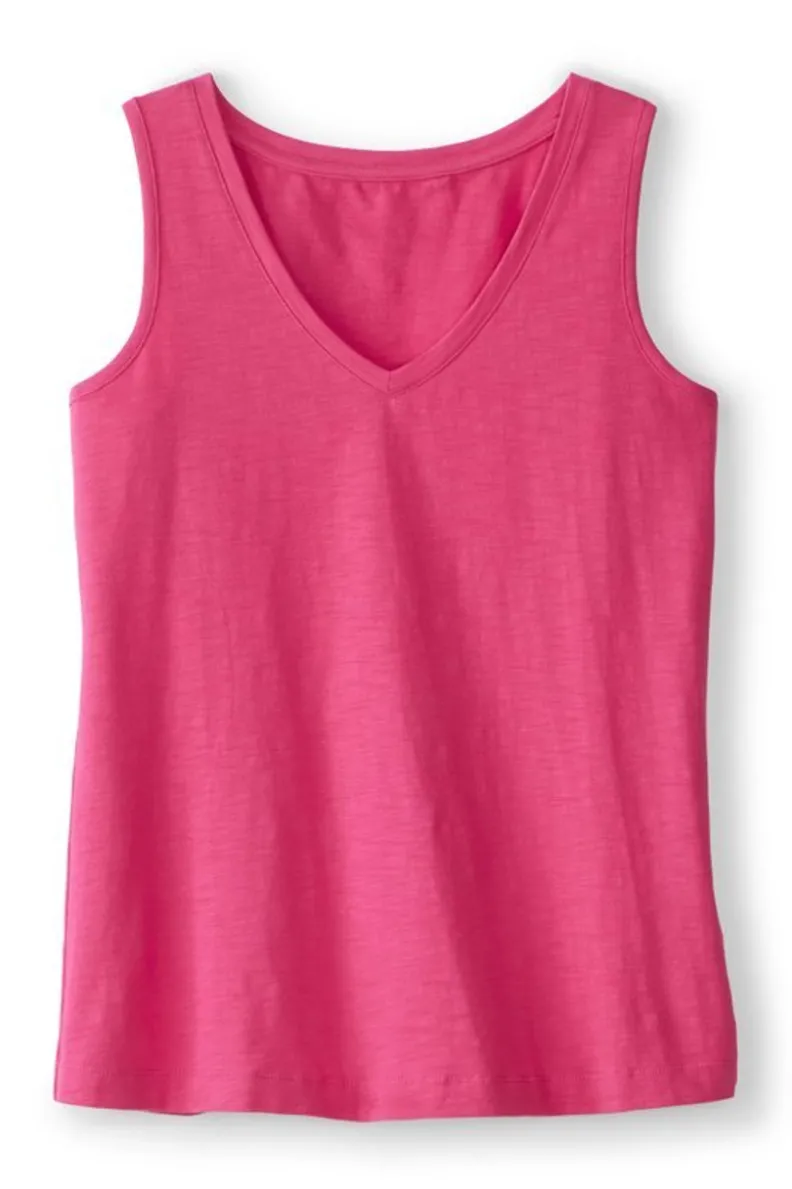 Camiseta Mistral de Algodón Supima Tejido Slub en Tonalidad Rosa Pavoreal - Soft Surroundings