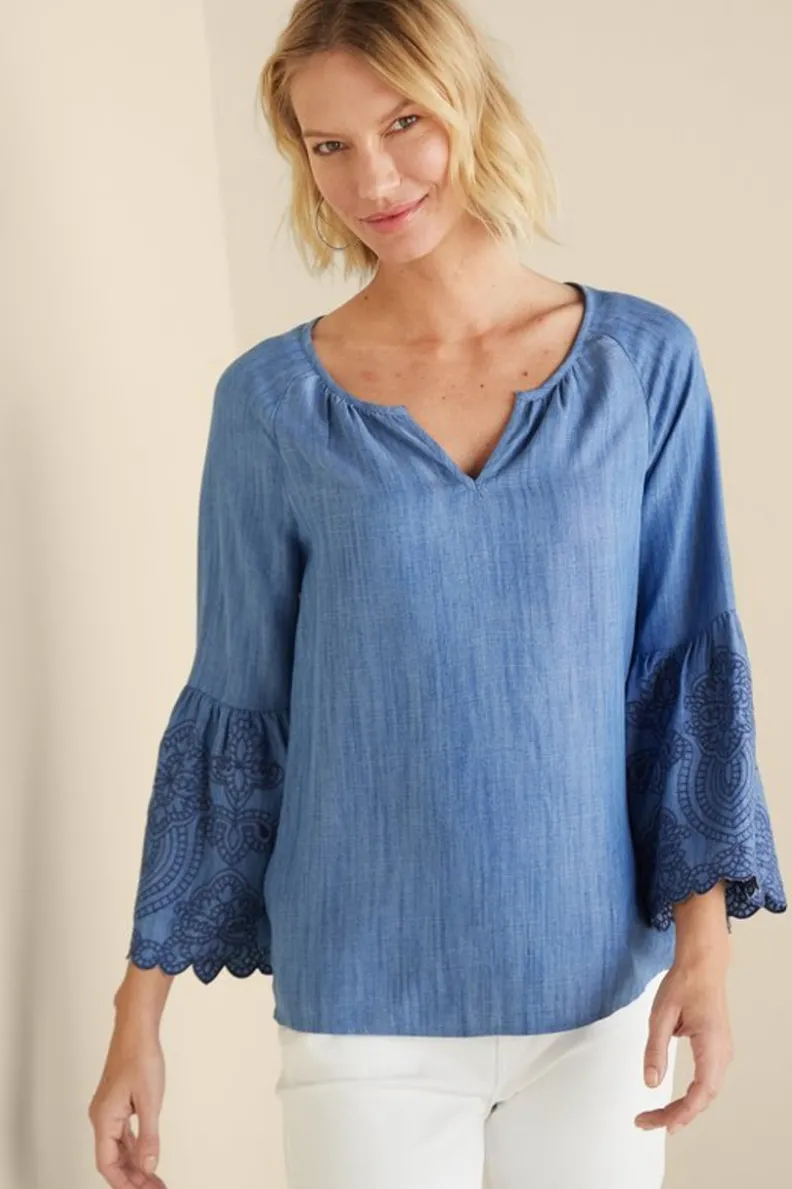 Blusa Casual de Fibra Tencel con Lavado Medio - Tejido Suave y Cómodo