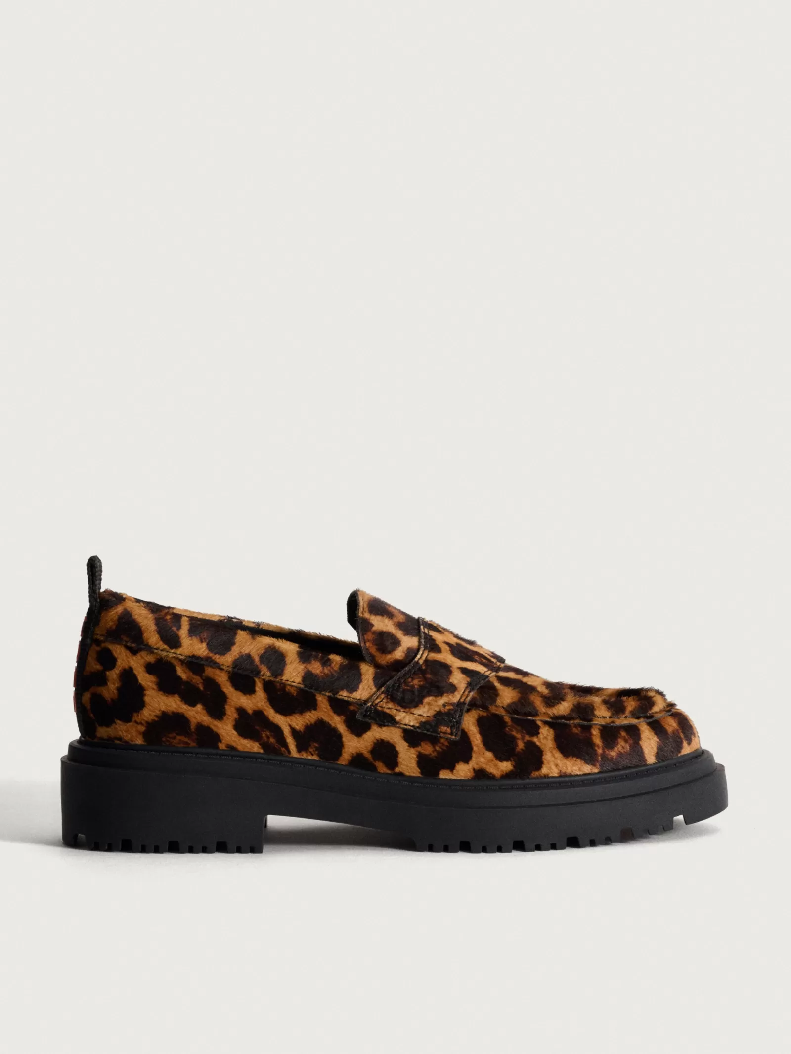 Zapatos Planos Mujer Hoff - Mocasines Estilo Colegial con Detalle Animal en Marrón Chocolate