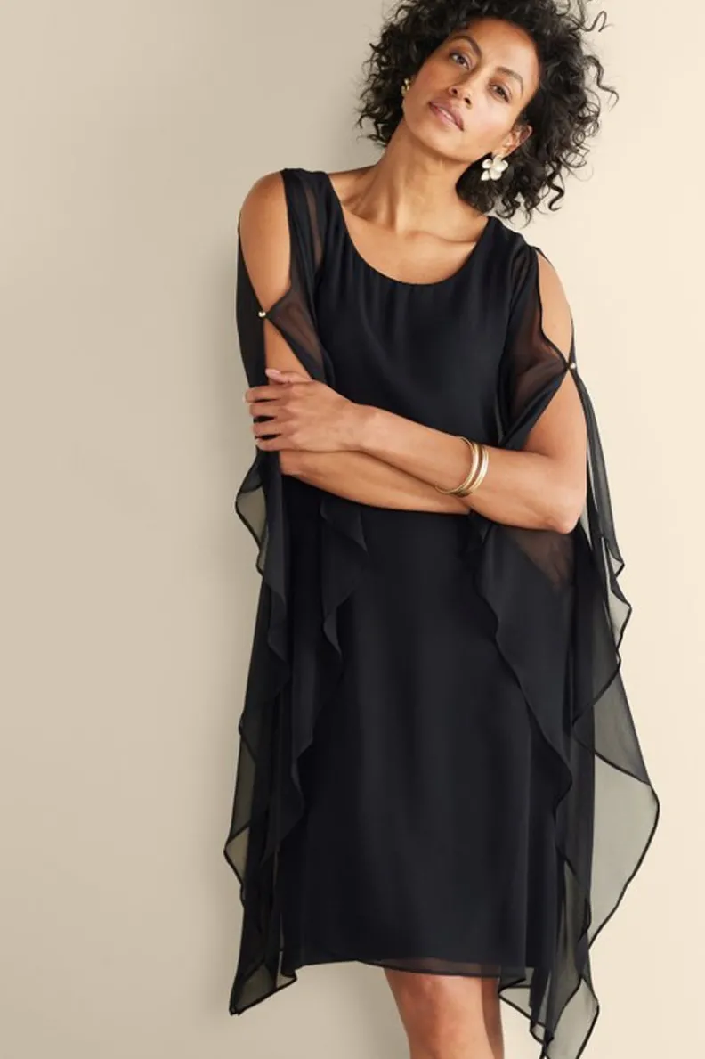 Vestido Morlaix en seda negra - Elegancia suave para tu guardarropa 

(Alternativa 1: Vestido fluido de seda Morlaix en ébano - Sofisticación Soft Surroundings) 

(Alternativa 2: Modelo Morlaix en seda noche - Detalles fluidos de Soft Surroundings)