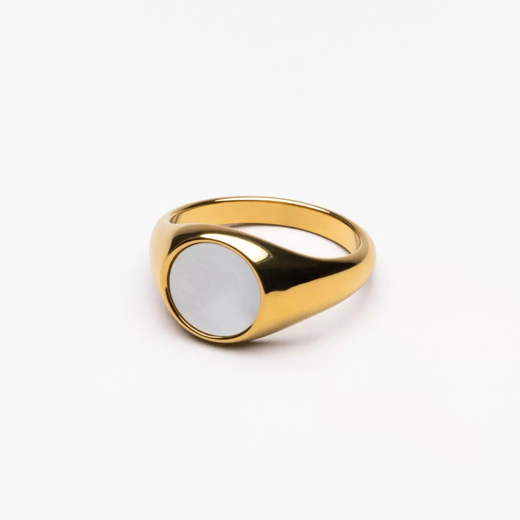 Anillo Elegante de Nácar con Brillo Natural | Joyería Atolea - Nueva Colección