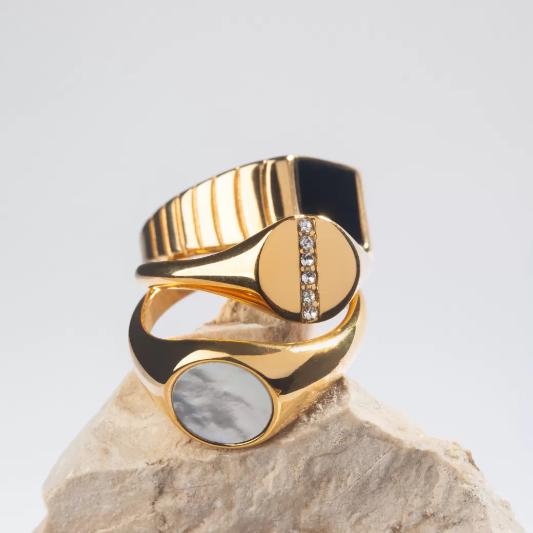 Anillo de Nácar Brillante - Joyería Atolea | Oferta Especial Temporada