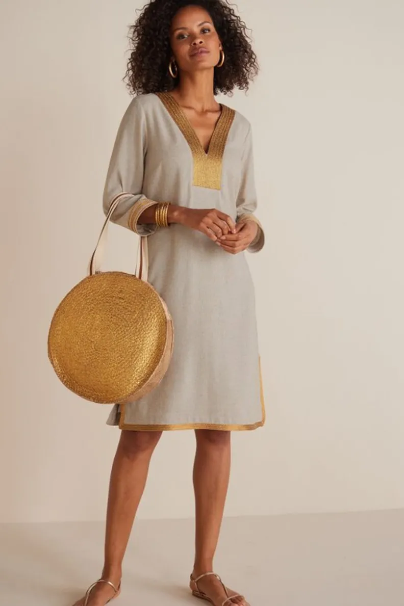 Vestido Fluido Myla Caftan de Soft Surroundings - Confeccionado en Lino Orgánico con Detalles Artesanales