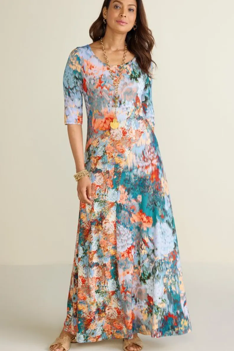 Vestido Nanette en Tonalidad Coral | Diseño Fresco con Detalles Flotantes | Colección Soft Surroundings para Estilos Boho-Chic
